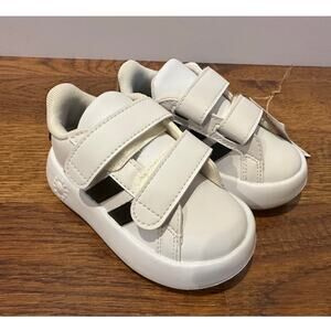 Adidas Toddler Grand Court 2.0 Hook & Loop Sneakers White Size 6K NWT